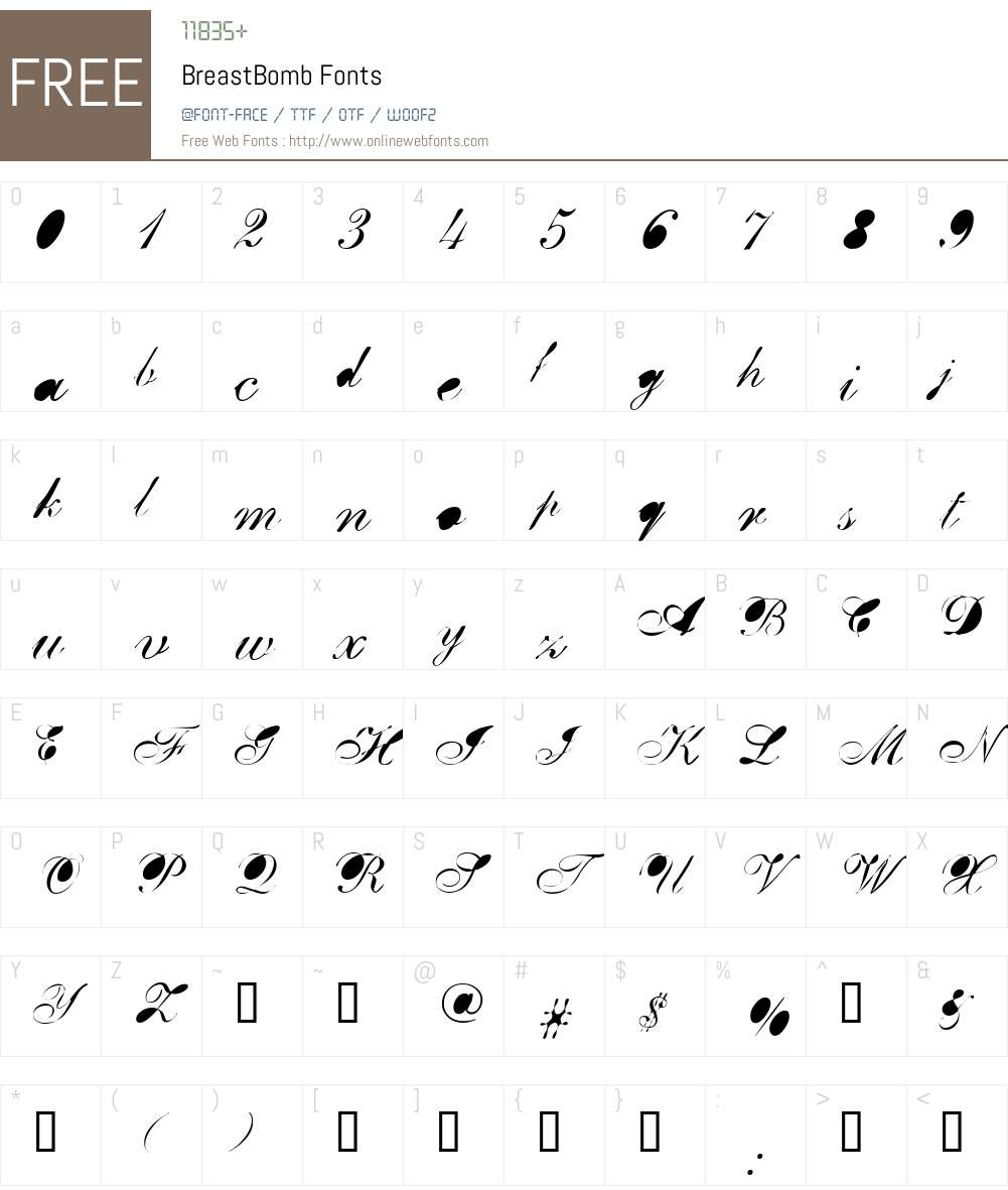 BreastBomb Font Screenshots