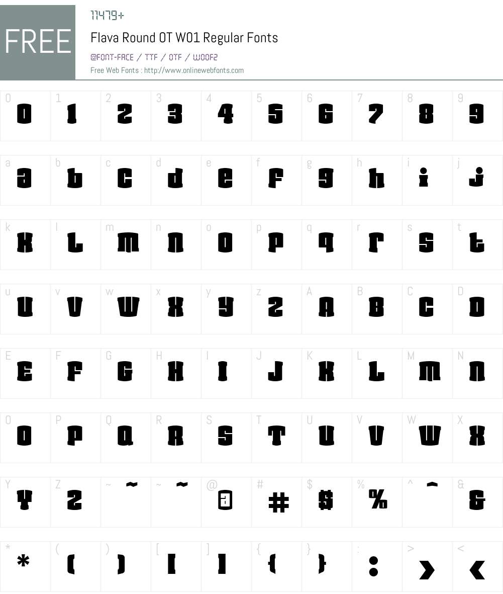 FlavaRoundOTW01-Regular Font Screenshots