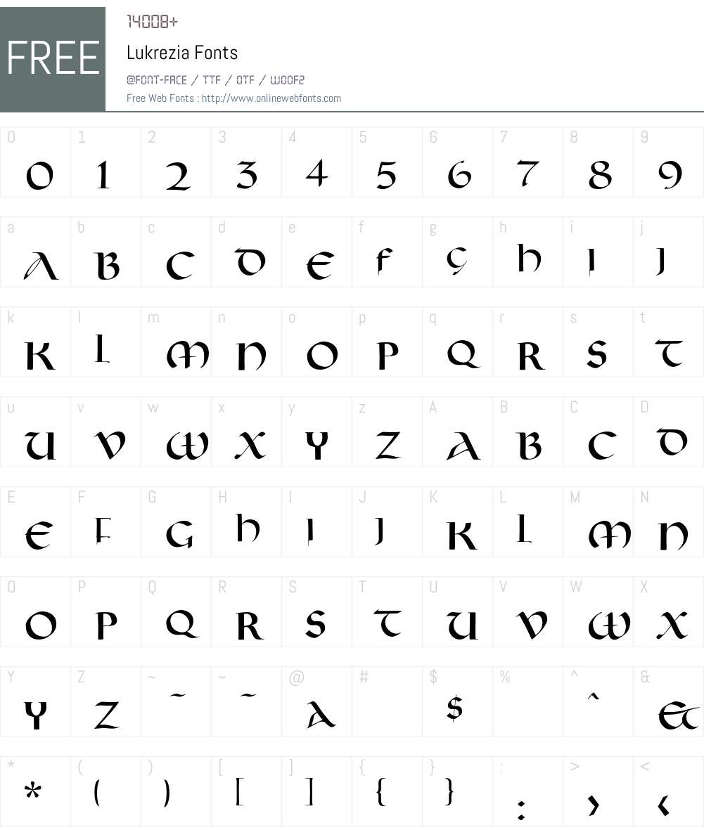 Lukrezia Font Screenshots