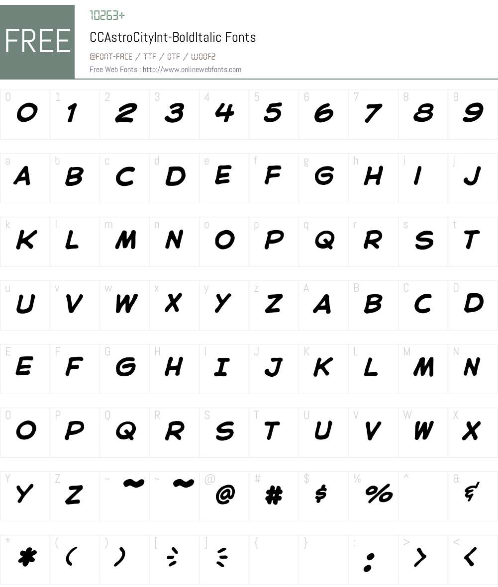 CCAstroCityInt Font Screenshots
