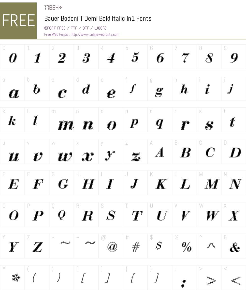 Bauer Bodoni T In1 Font Screenshots