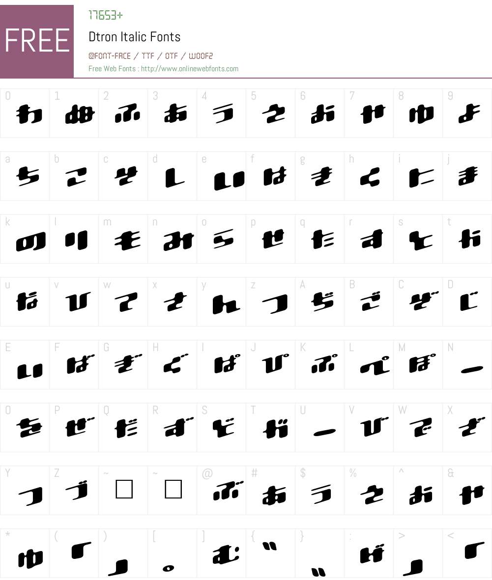 Dtron Font Screenshots