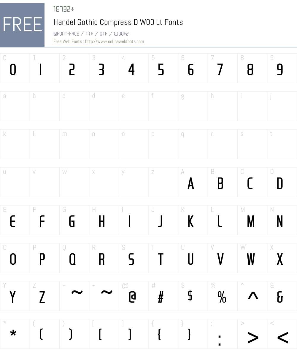 HandelGothicCompressDW-Lt Font Screenshots