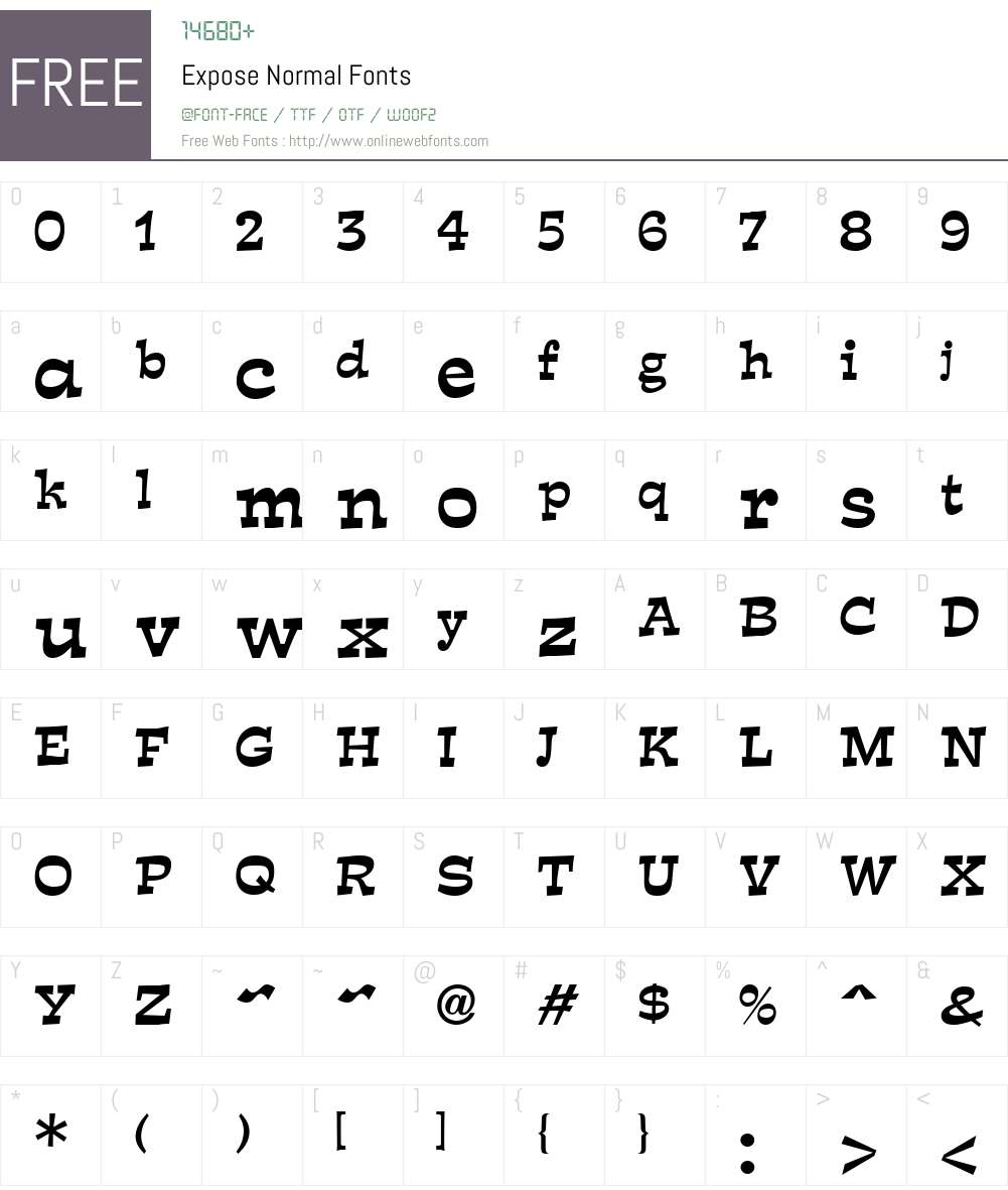 Expose Font Screenshots
