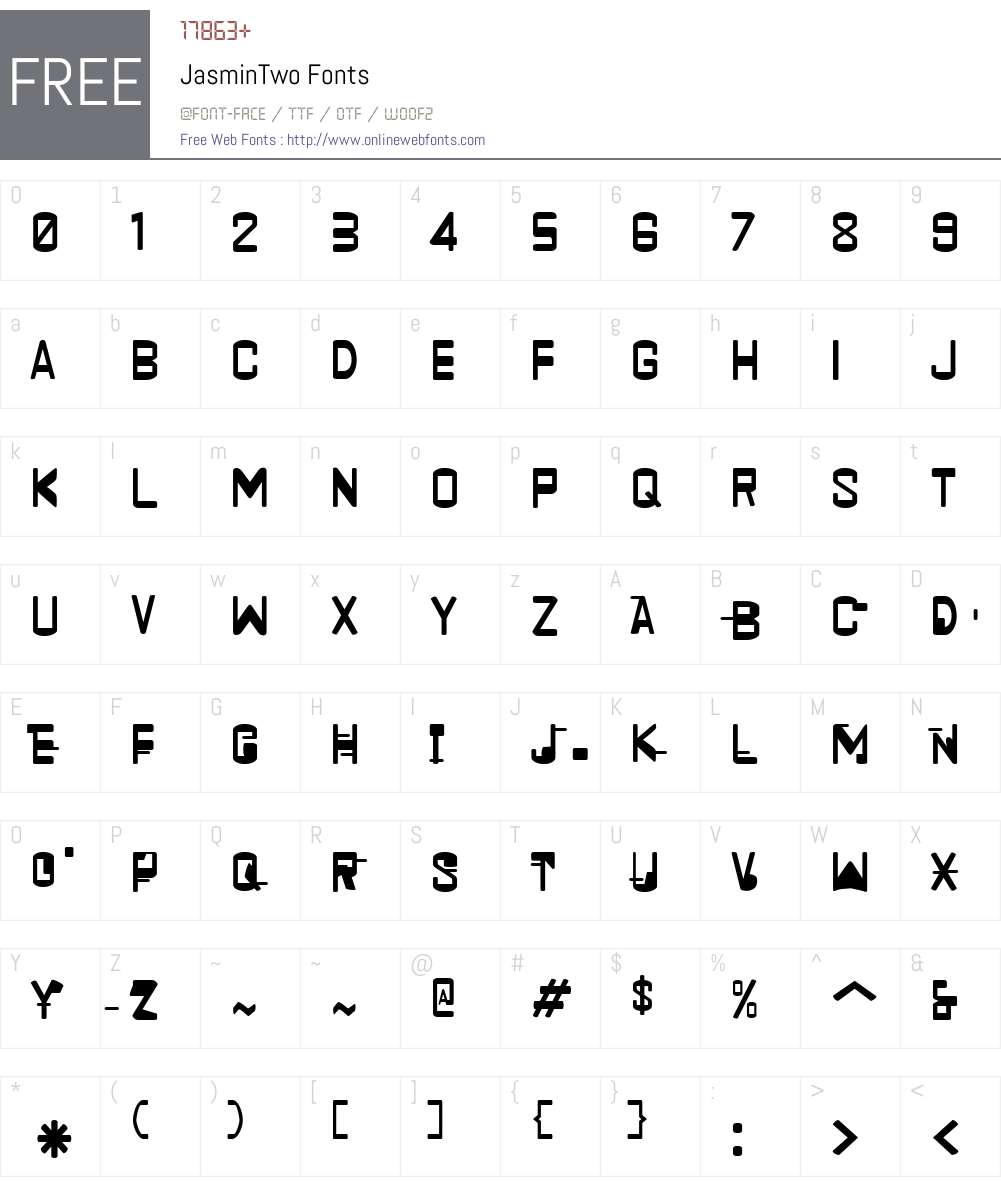 JasminW00-Two Font Screenshots