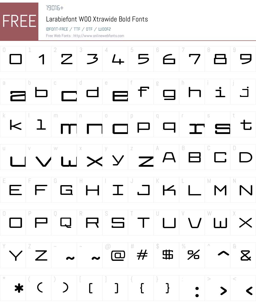 LarabiefontW00-XtrawideBd Font Screenshots