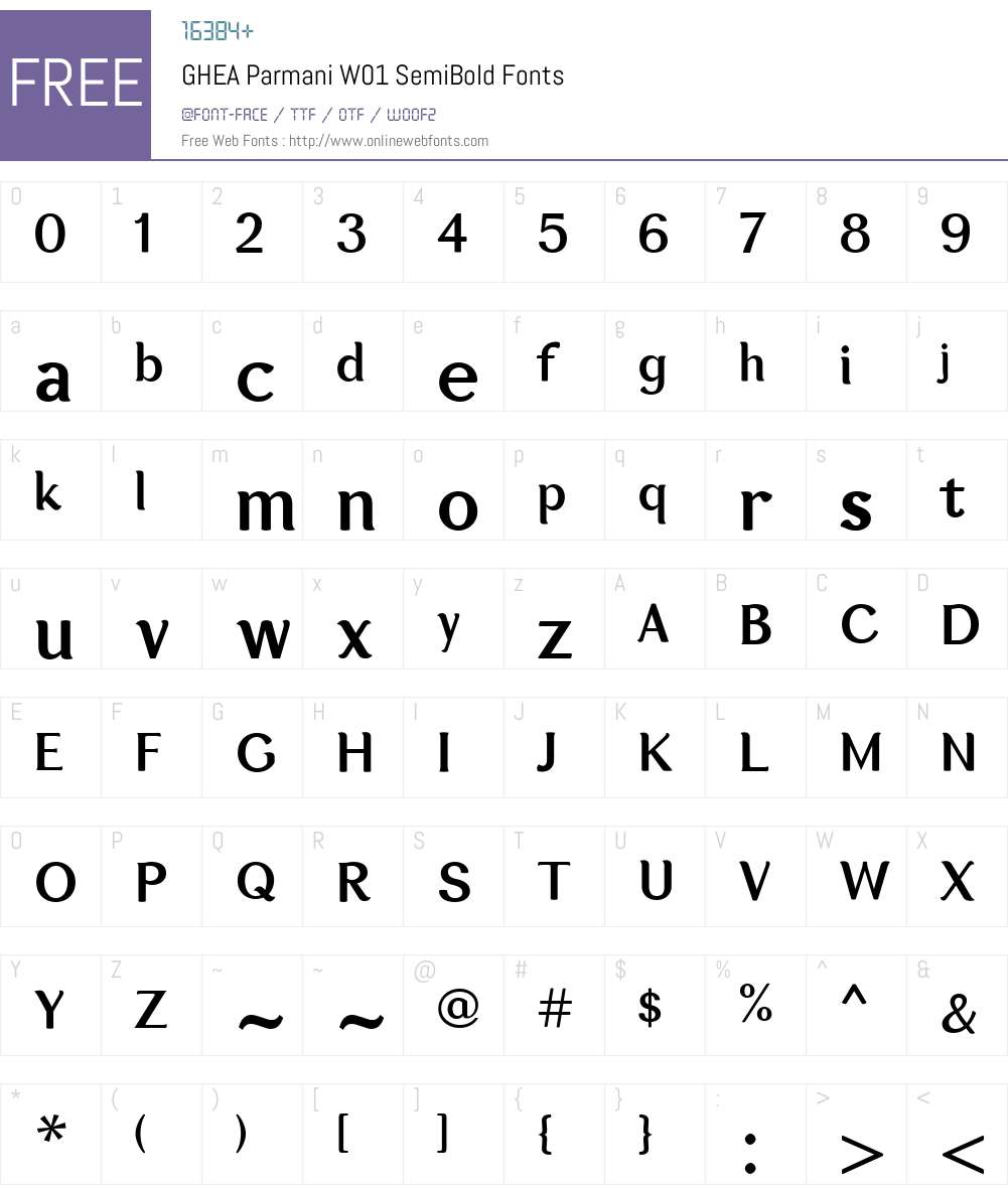 GHEAParmaniW01-SemiBold Font Screenshots