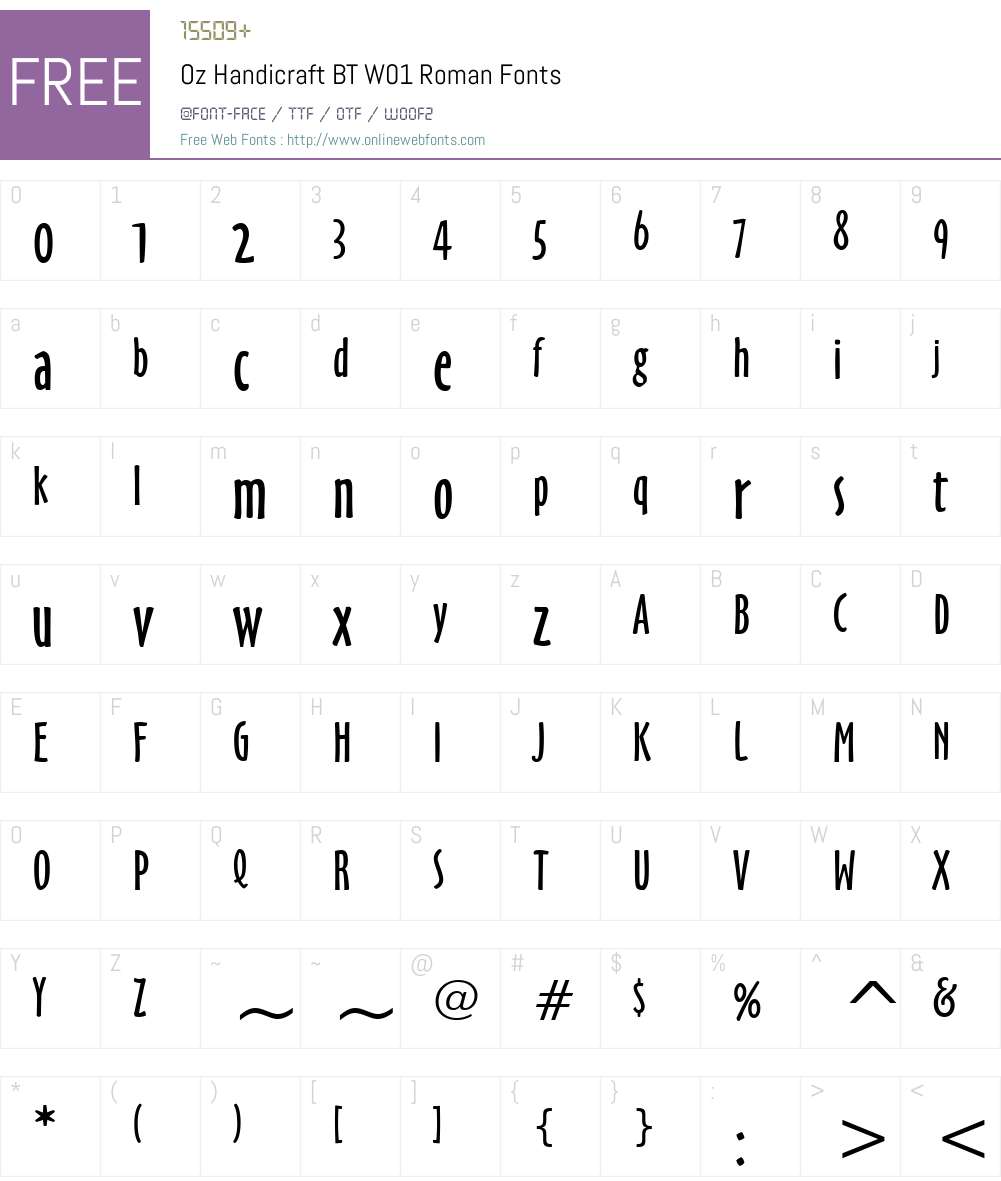 OzHandicraftBTW01-Roman Font Screenshots