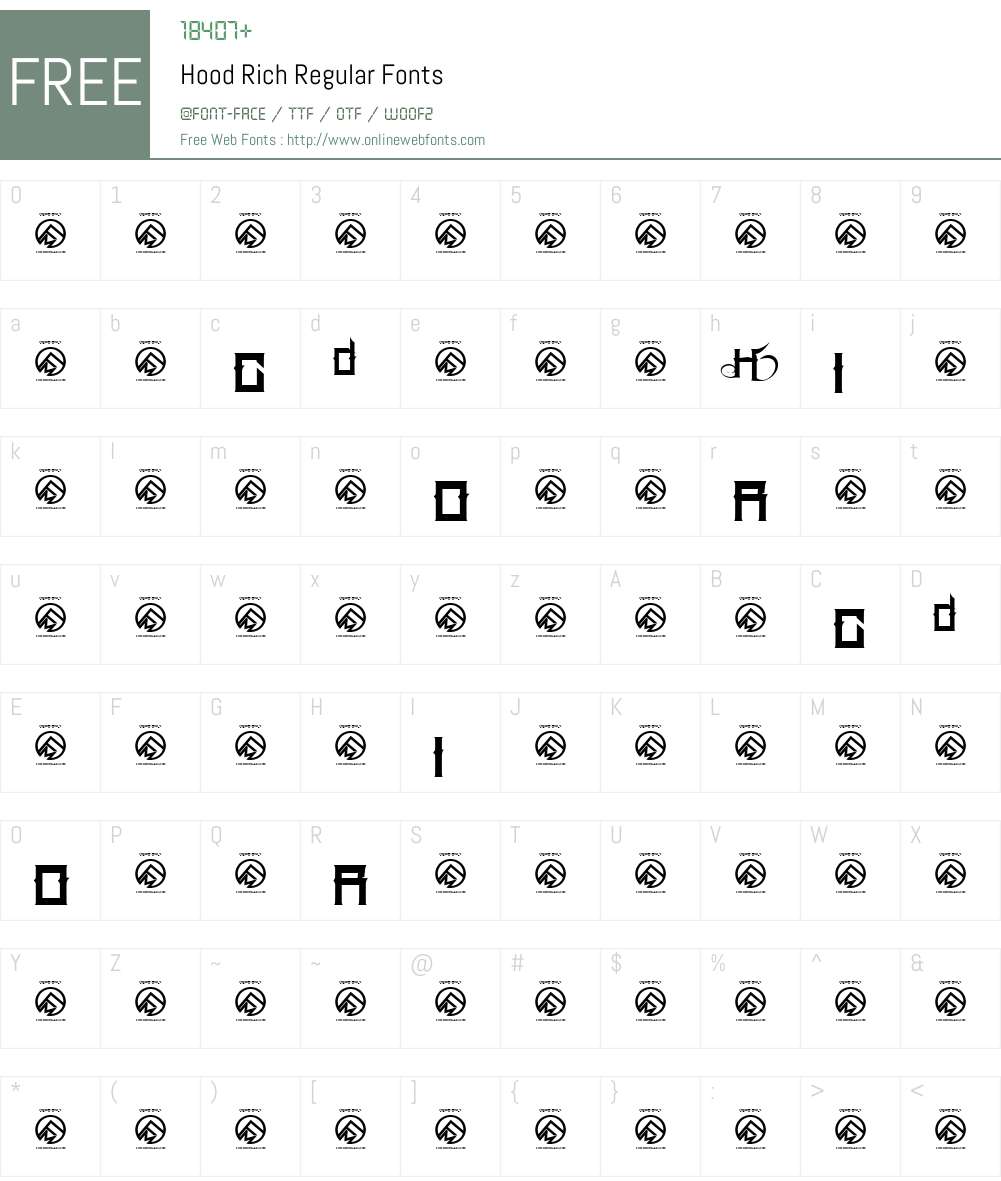 Hood Rich Font Screenshots