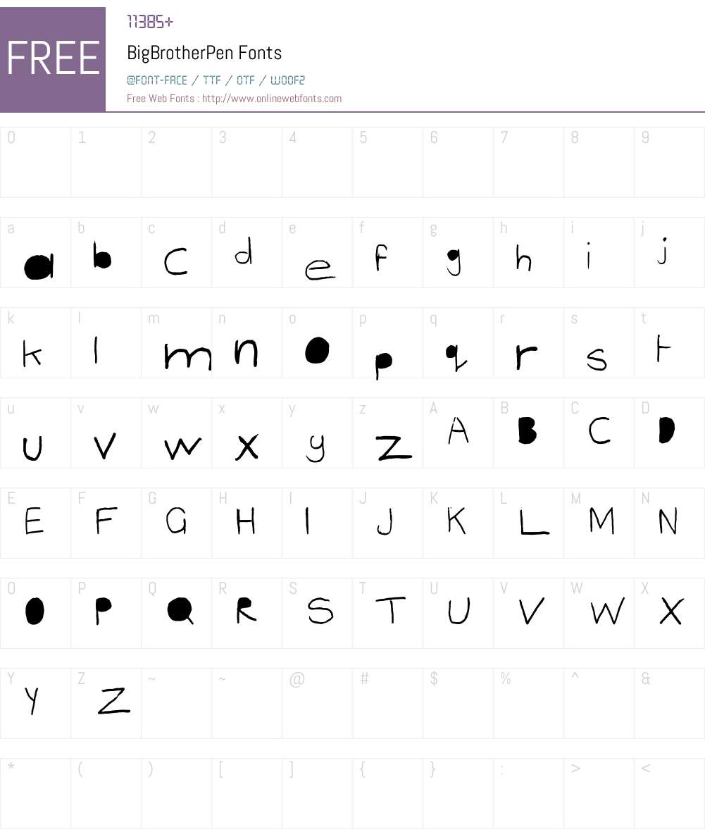 BigBrother Font Screenshots