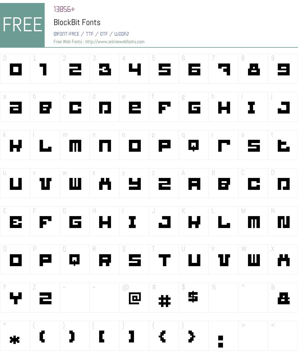 BlockBit Font Screenshots