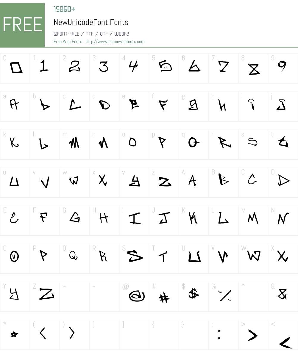 NewUnicodeFont Font Screenshots
