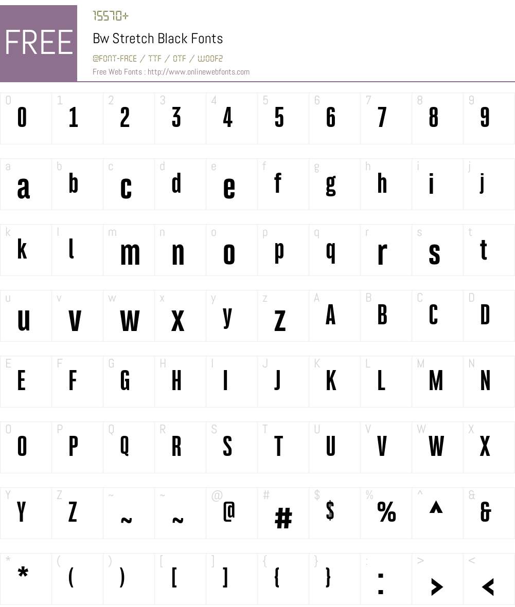 BwStretch-Black Font Screenshots