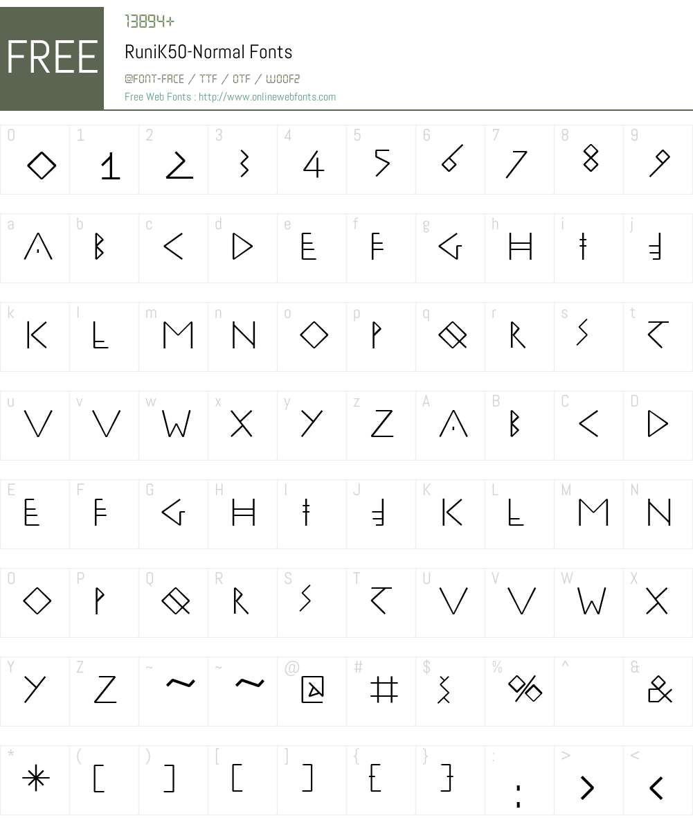 RuniK50 Font Screenshots