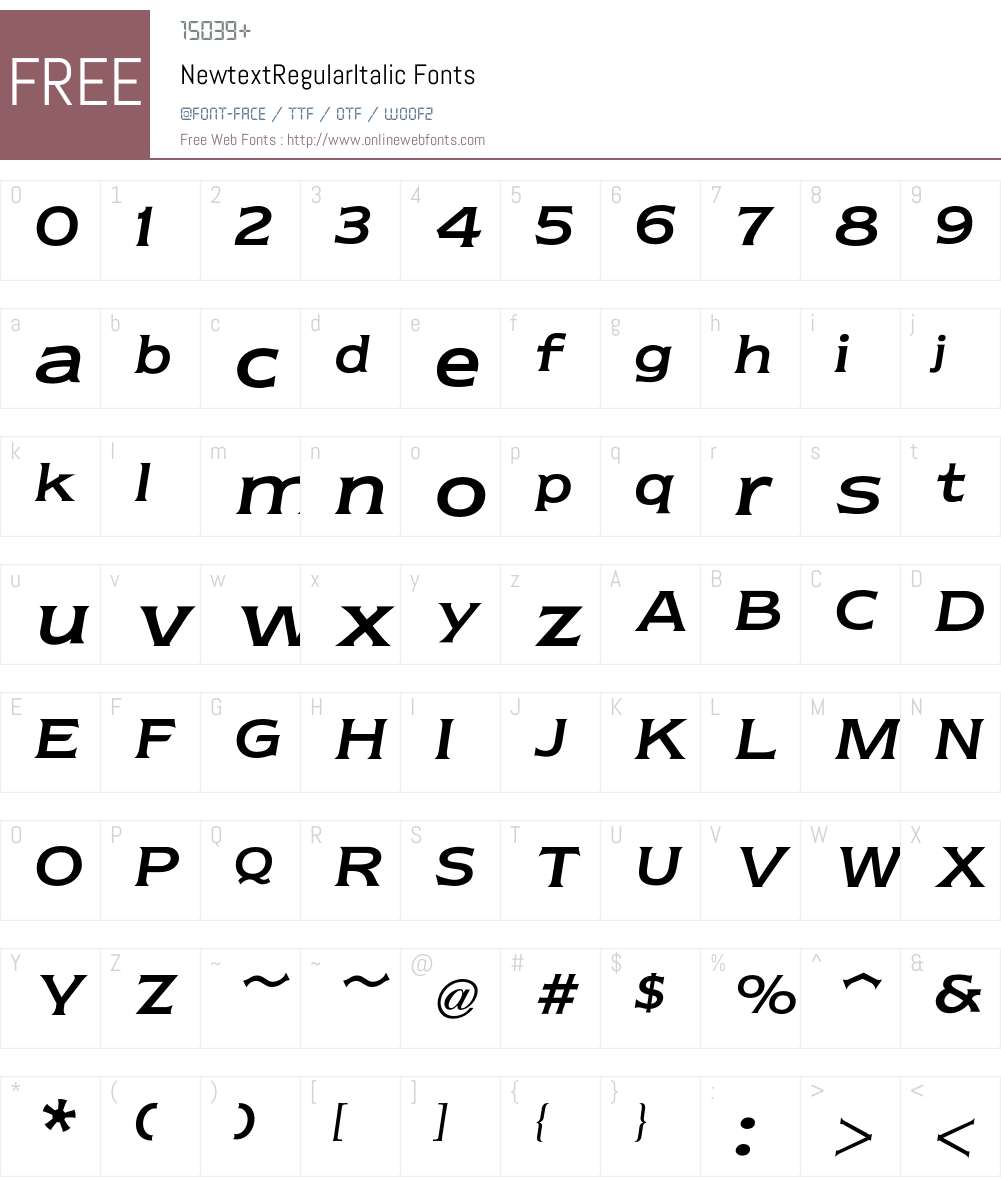 Newtext Font Screenshots