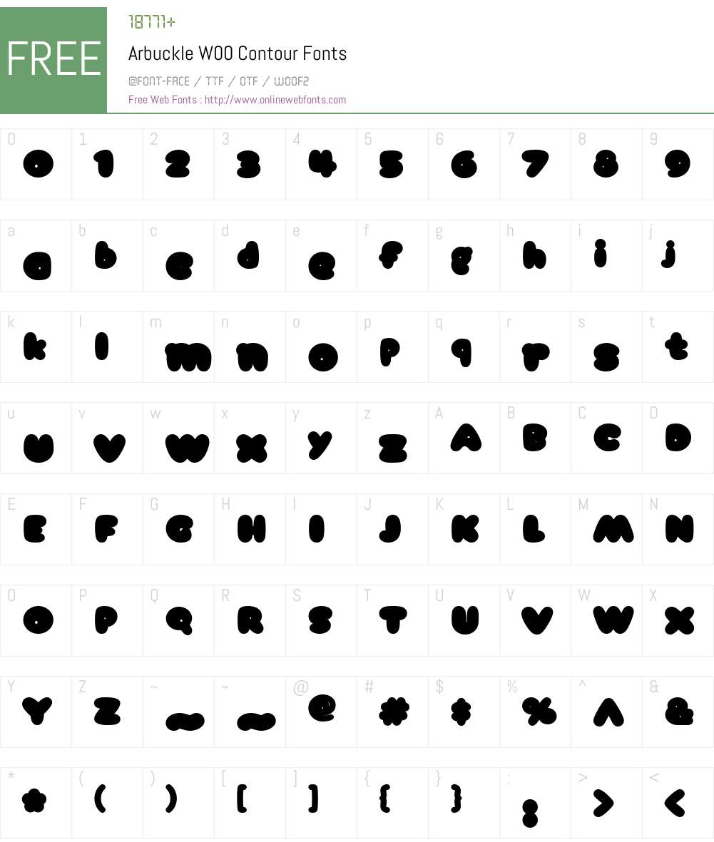ArbuckleW00-Contour Font Screenshots