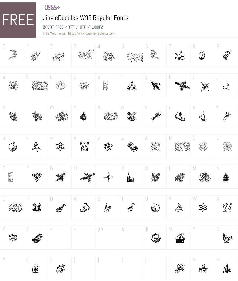 JingleDoodlesW95-Regular Font Screenshots