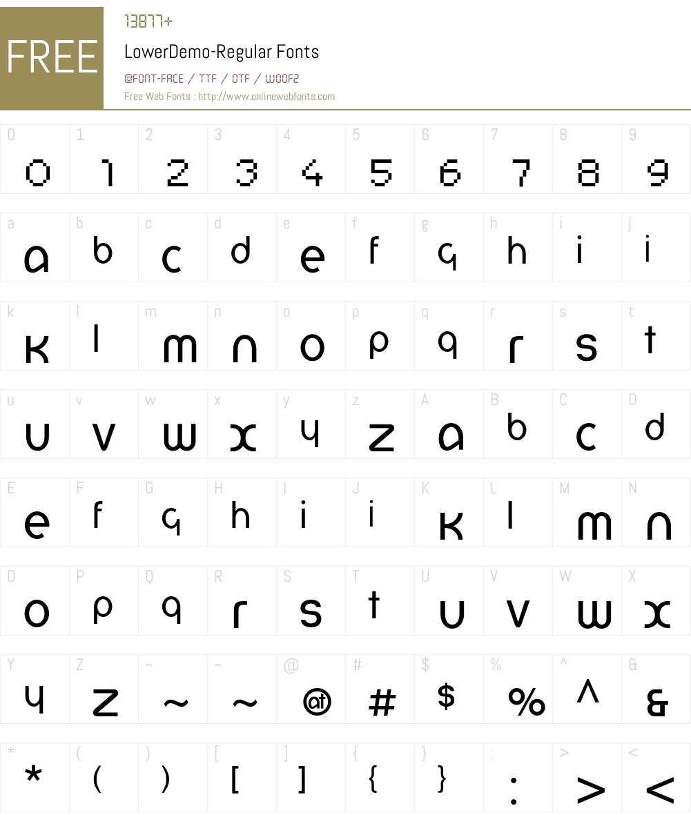 LowerDemo Font Screenshots