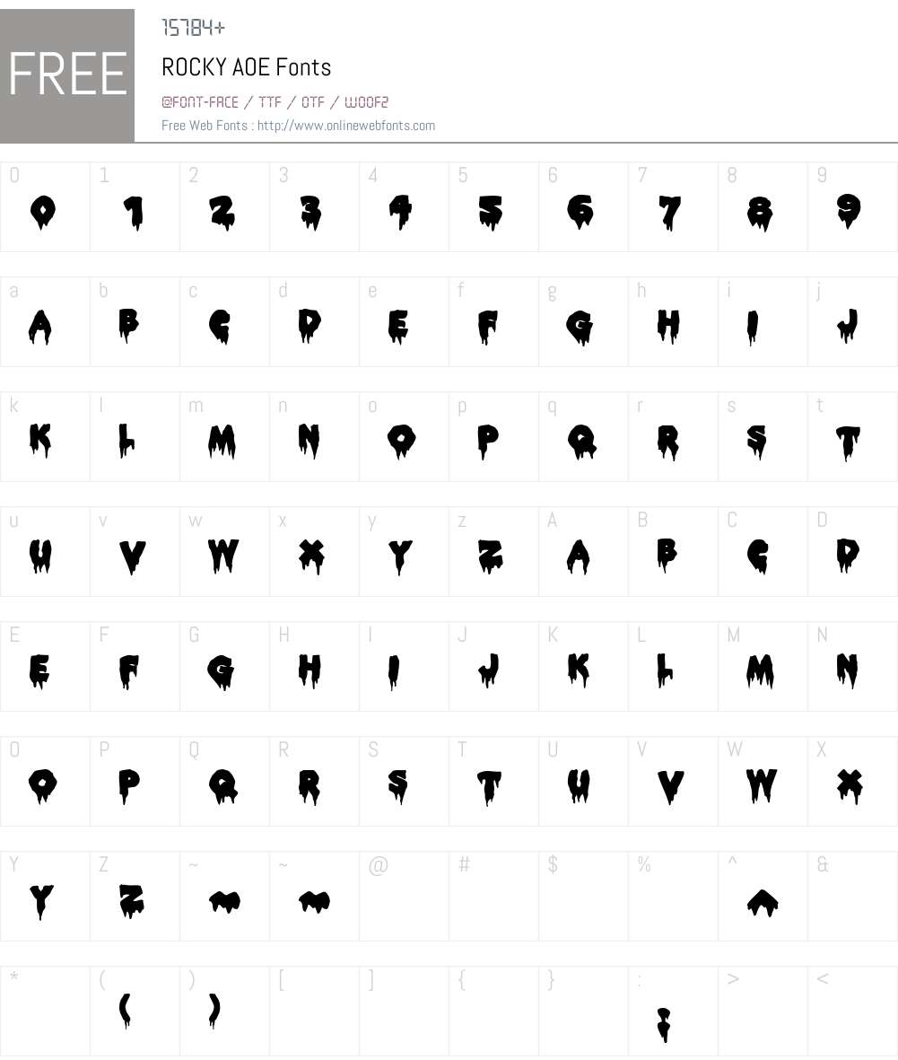 ROCKY AOE Font Screenshots