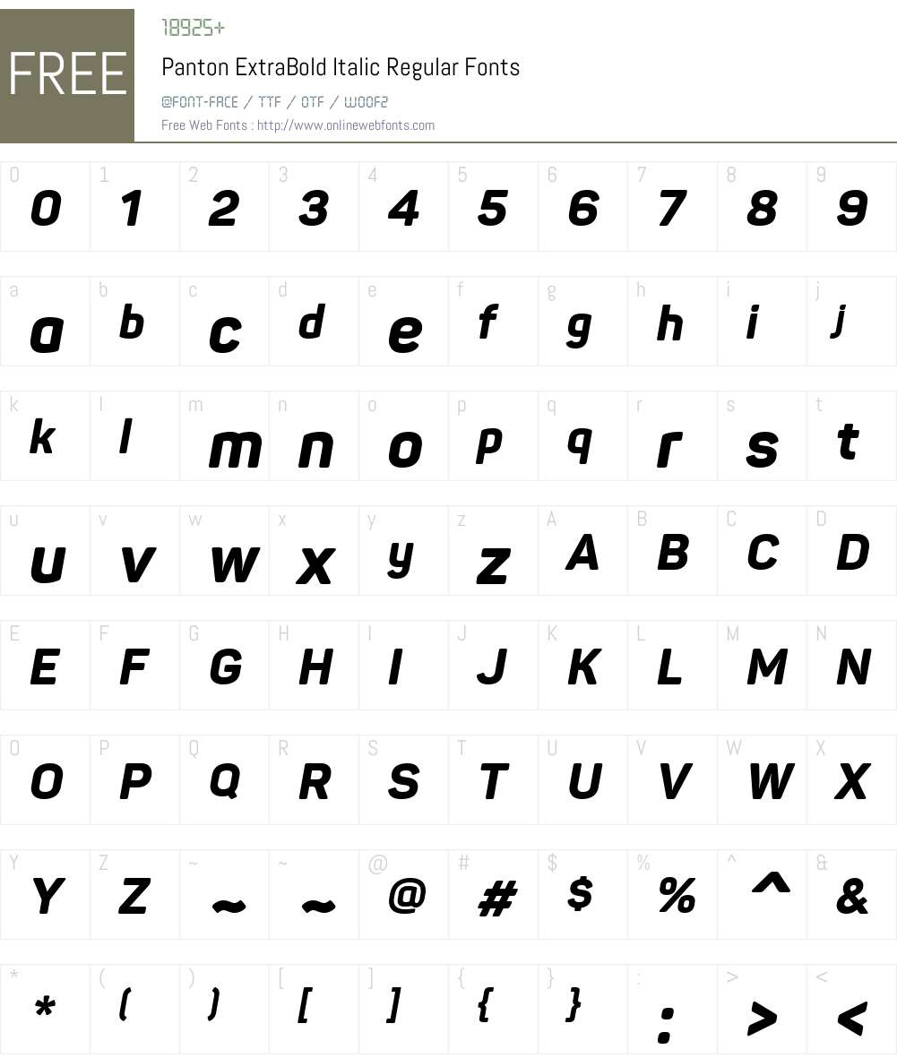 Panton ExtraBold Italic Font Screenshots