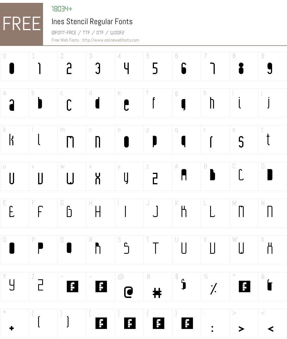Ines Stencil Font Screenshots