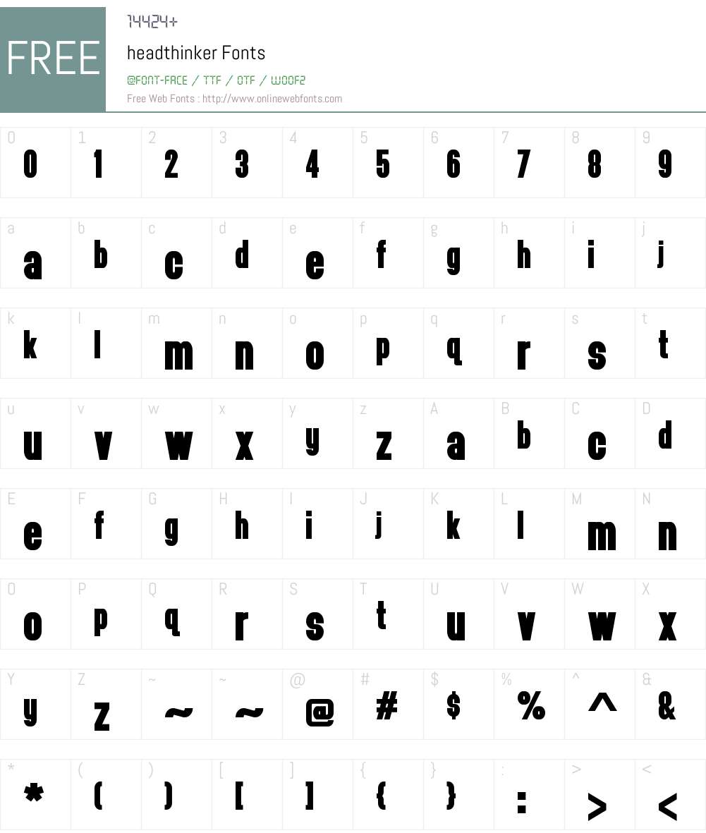 headthinker Font Screenshots