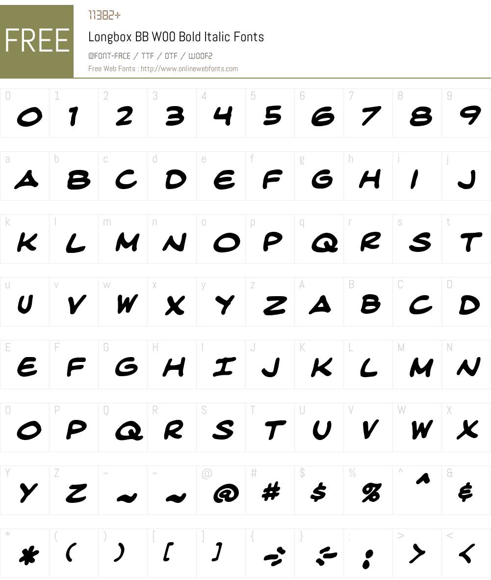 LongboxBBW00-BoldItalic Font Screenshots