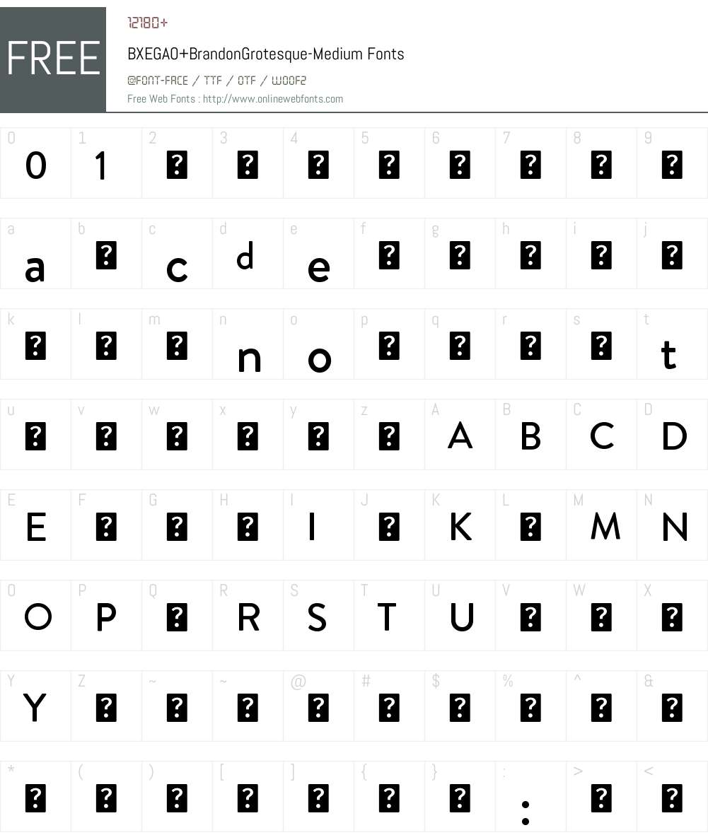 BXEGAO+BrandonGrotesque-Medium Font Screenshots