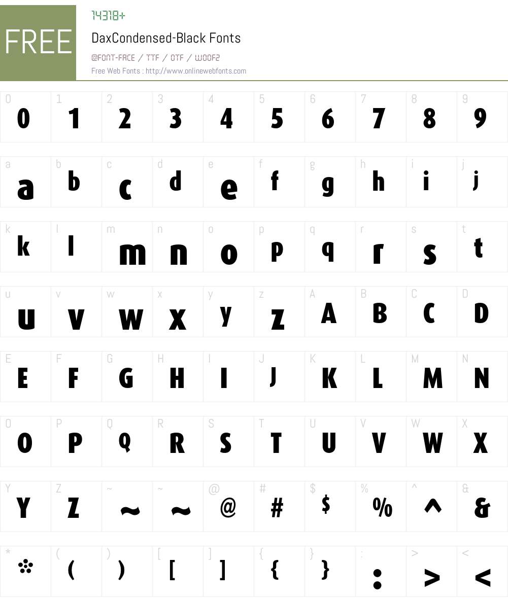 DaxCondensed Font Screenshots