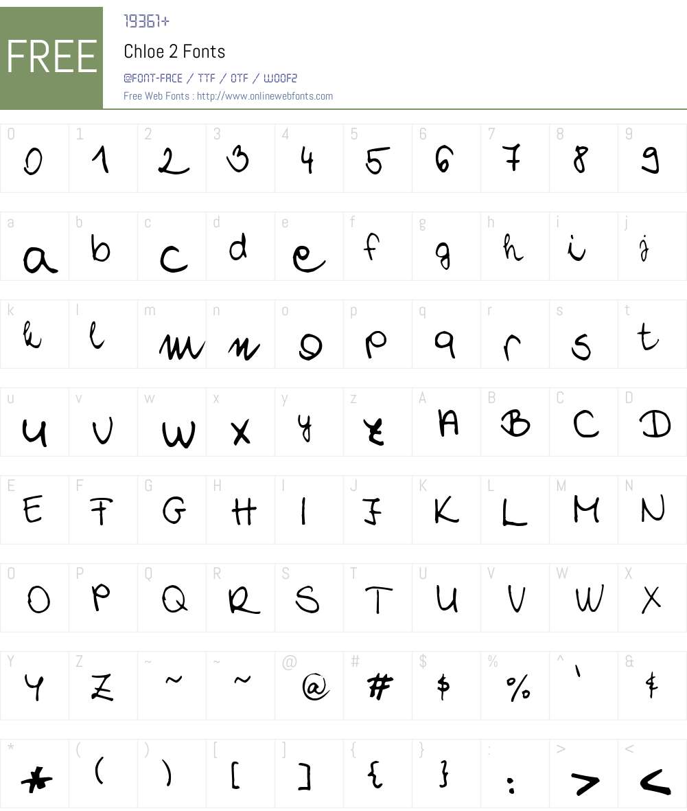 Chloe 2 Font Screenshots