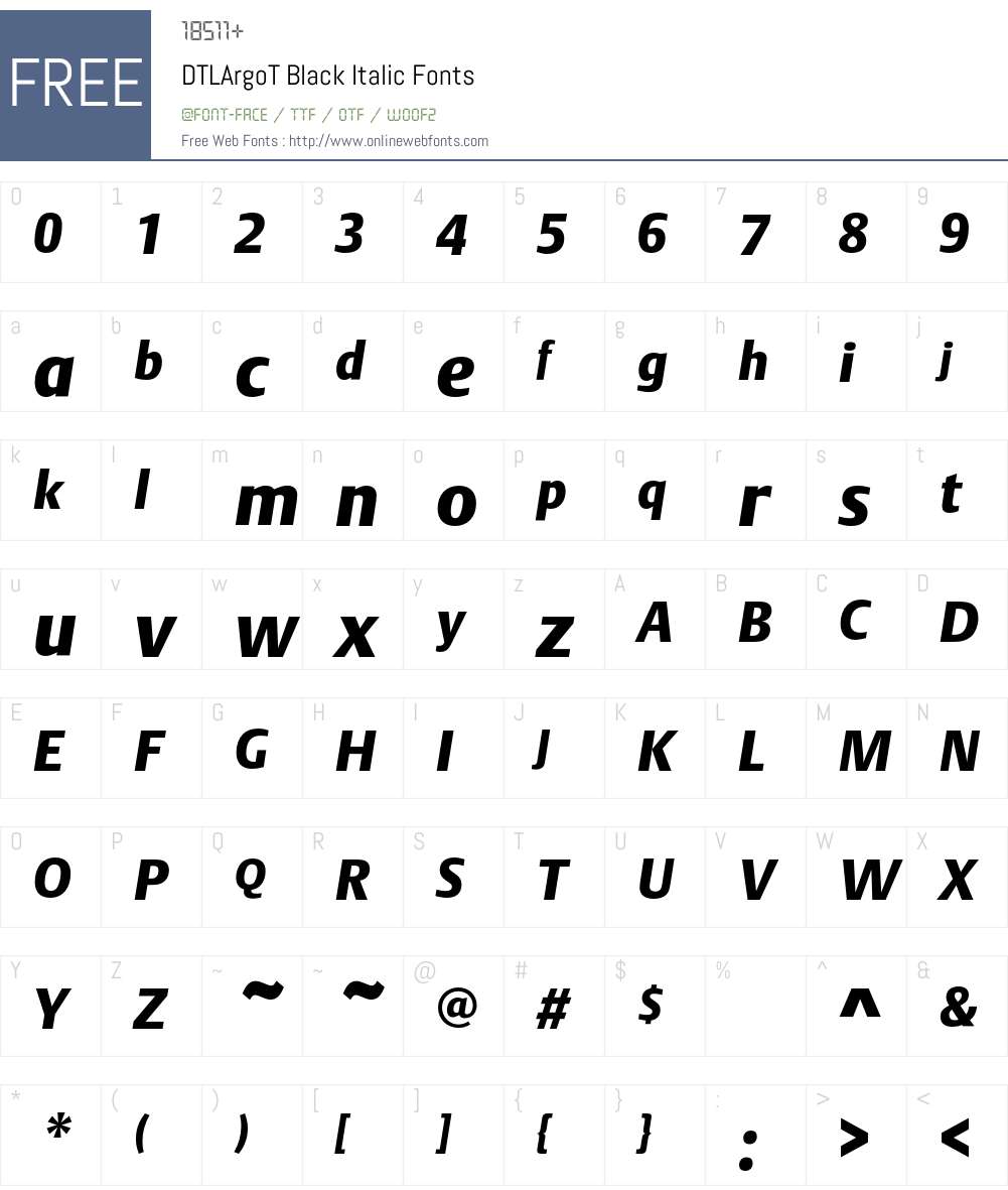 DTL Argo Font Screenshots