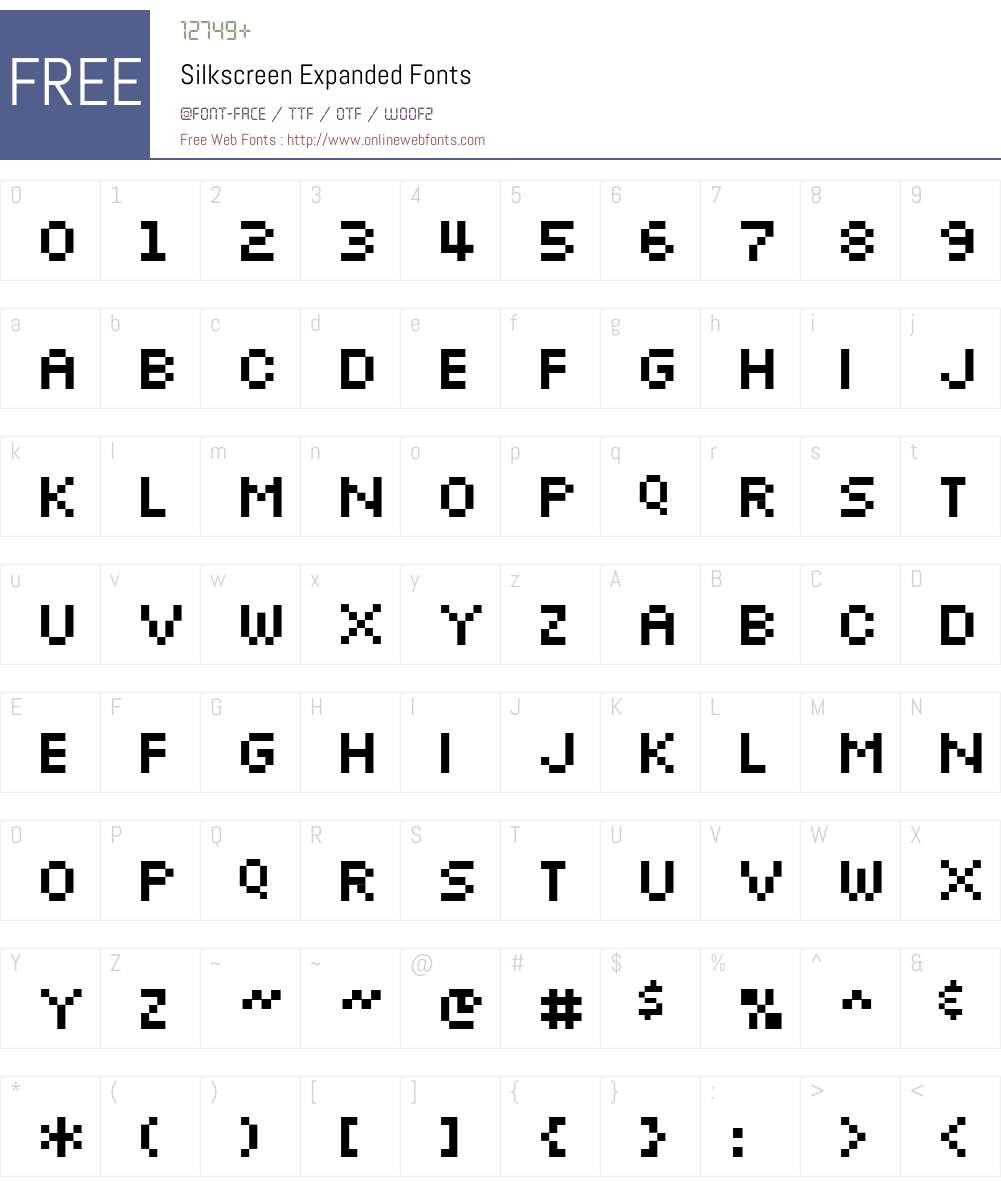 Silkscreen Expanded Font Screenshots