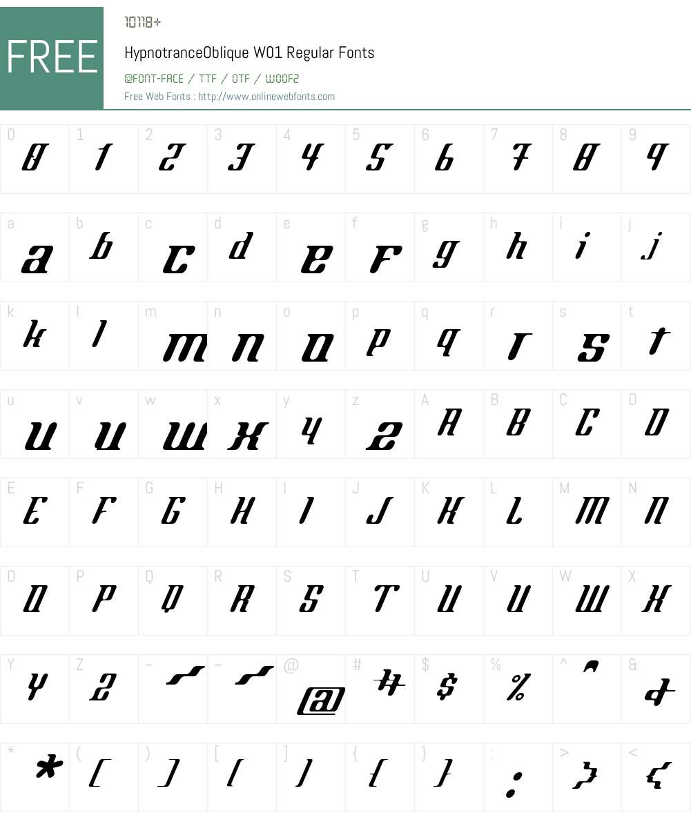 Hypnotrance Font Screenshots