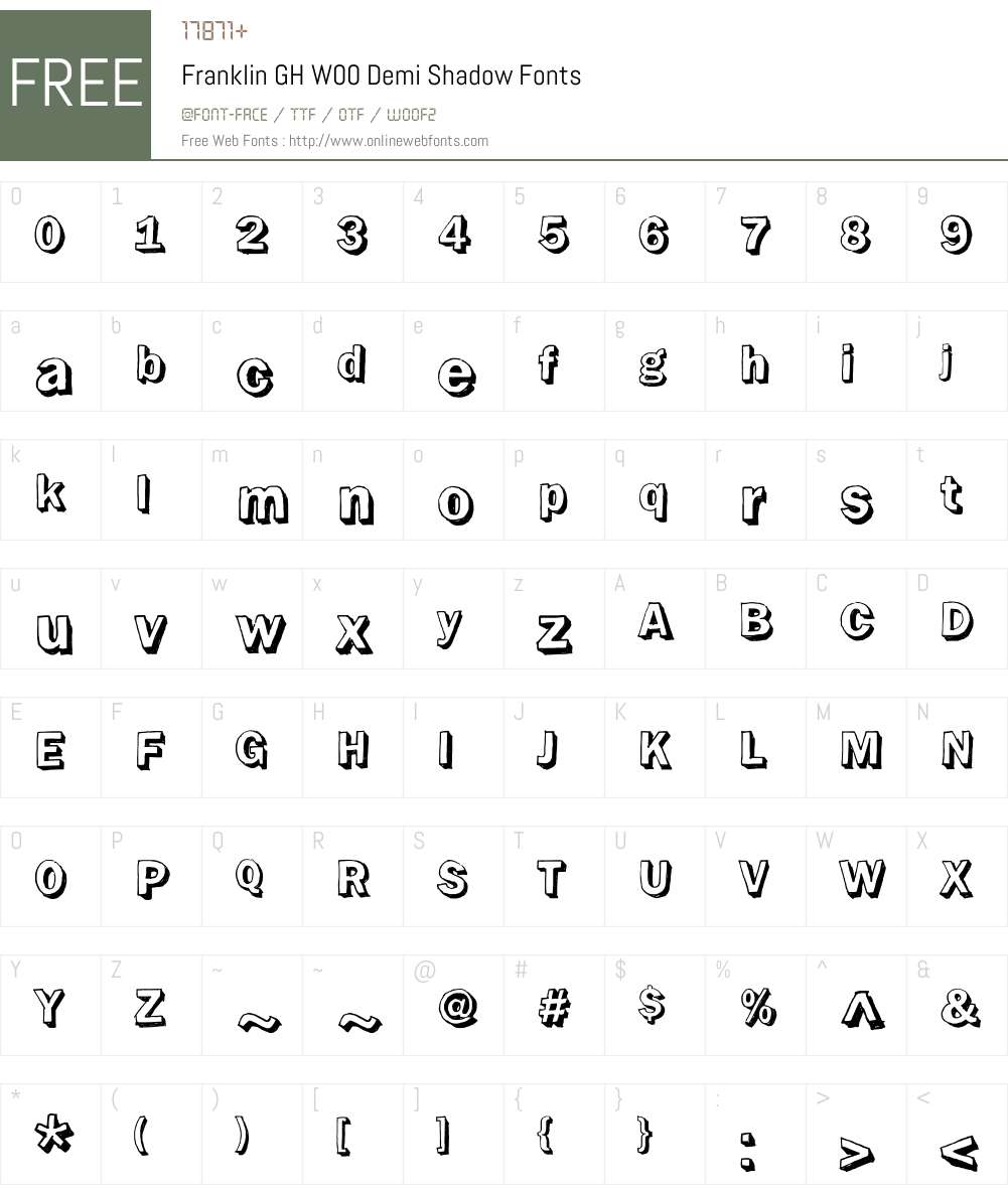 FranklinGHW00-DemiShadow Font Screenshots