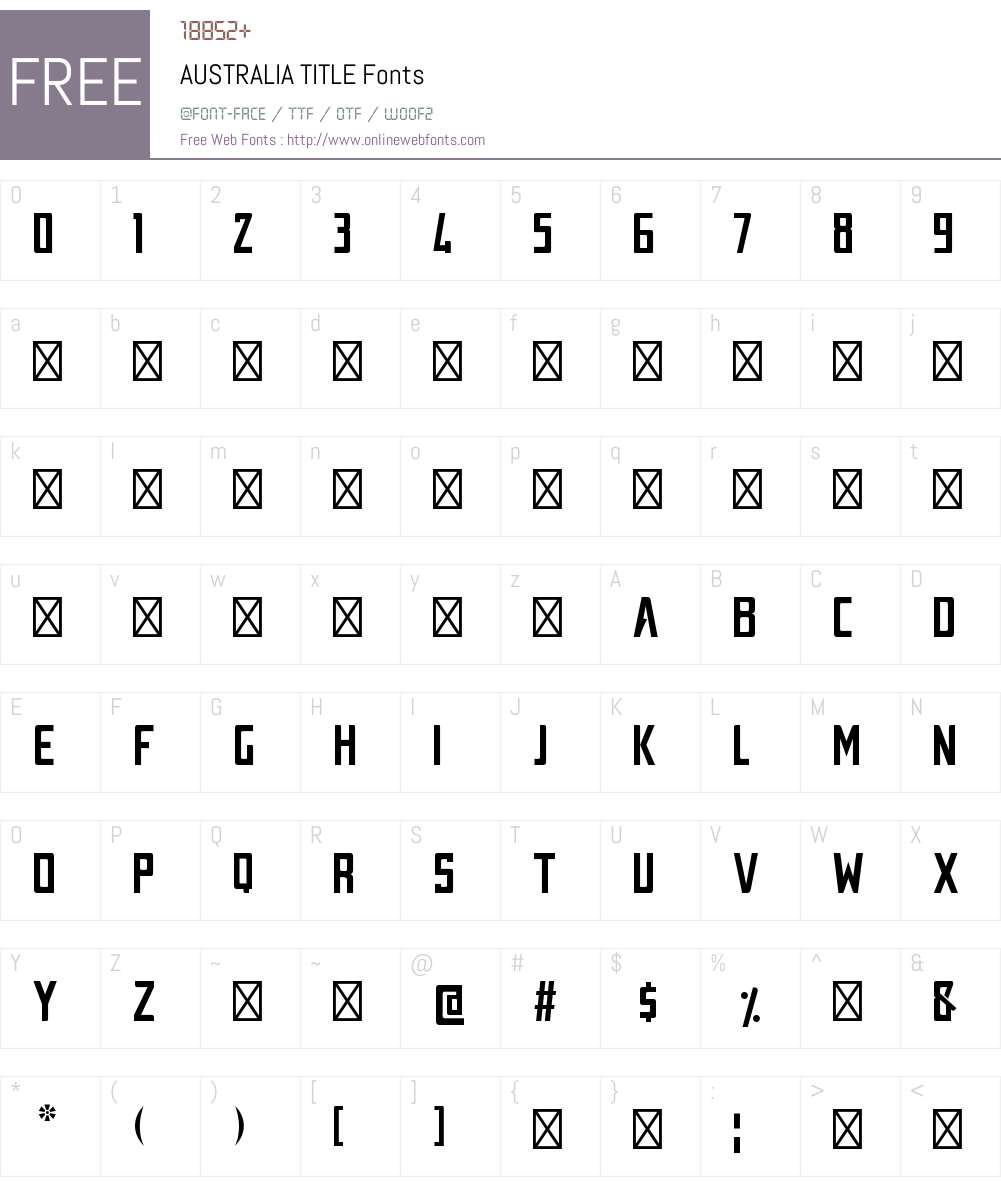 AUSTRALIA TITLE 1.000;PS 001.000;hotconv 1.0.70;makeotf.lib2.5.58329 ...