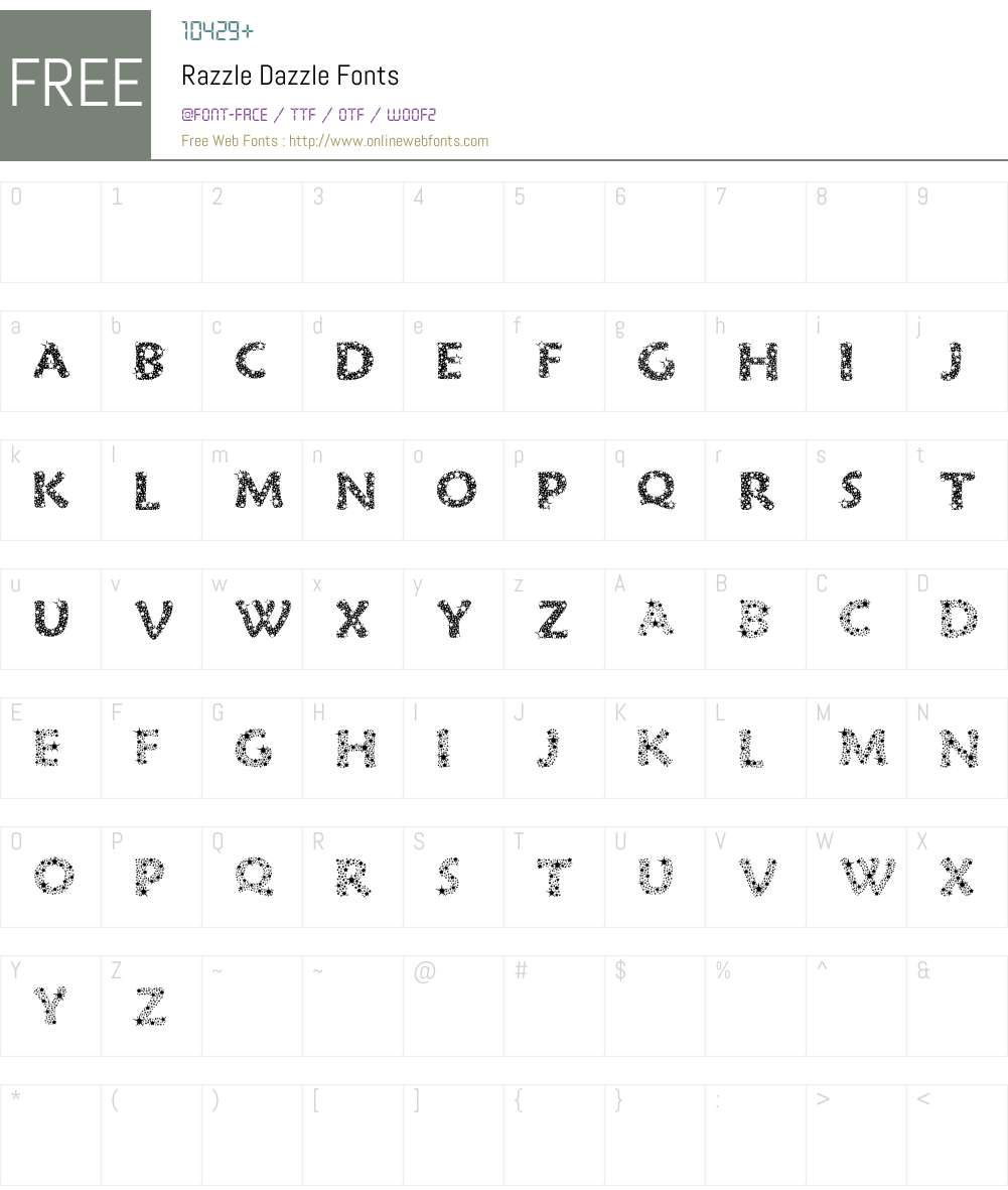 Razzle Dazzle Font Screenshots