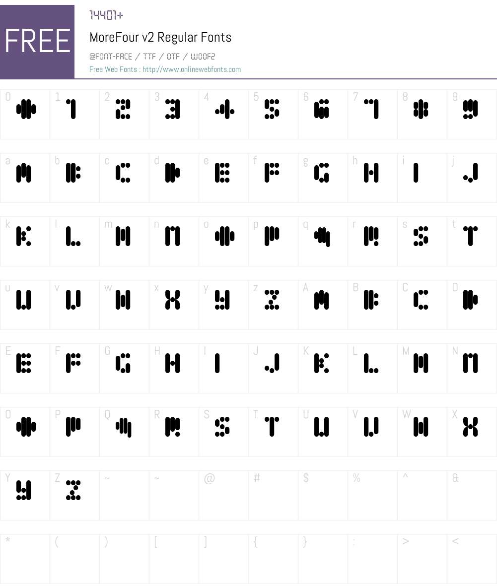 MoreFour v2 Font Screenshots