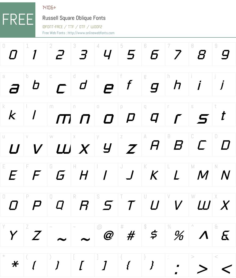 RussellSquare Font Screenshots