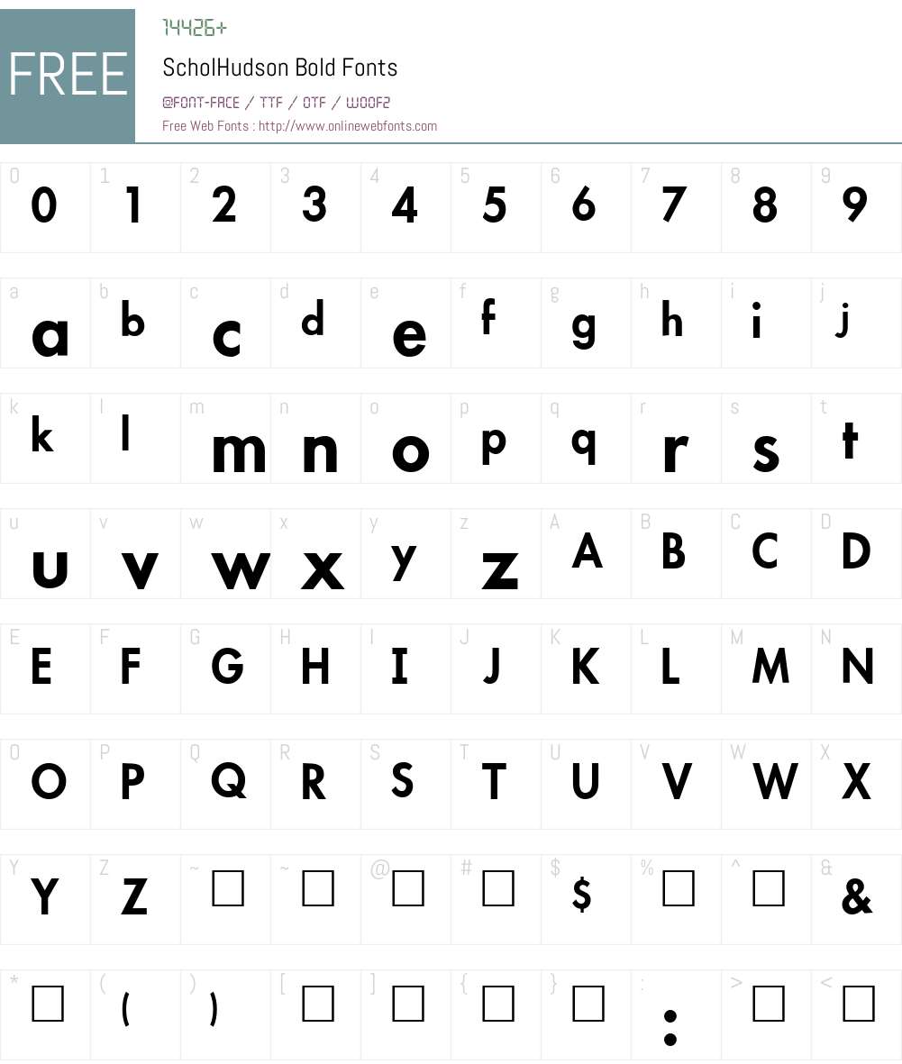 ScholHudson Font Screenshots