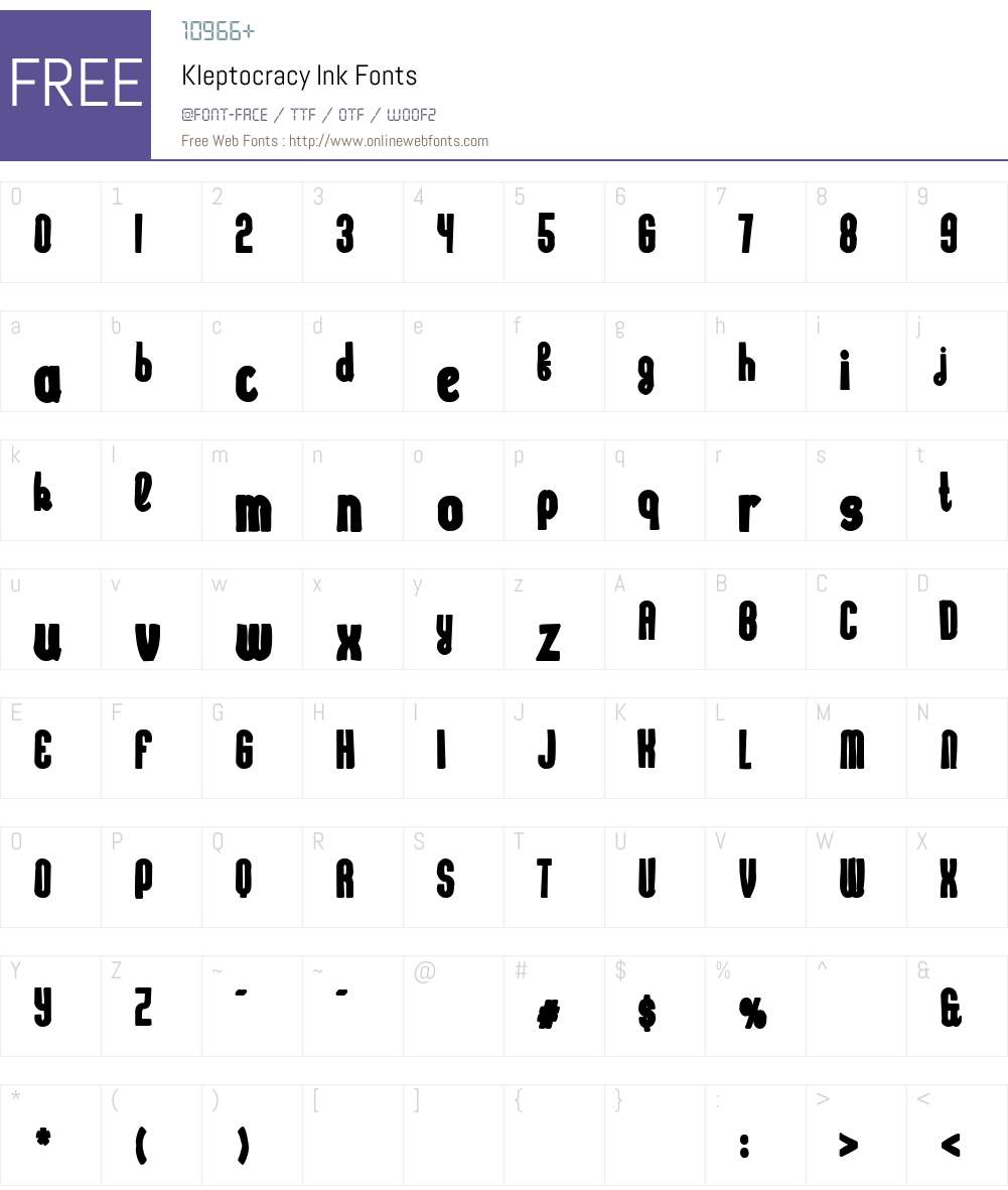Kleptocracy Ink Font Screenshots