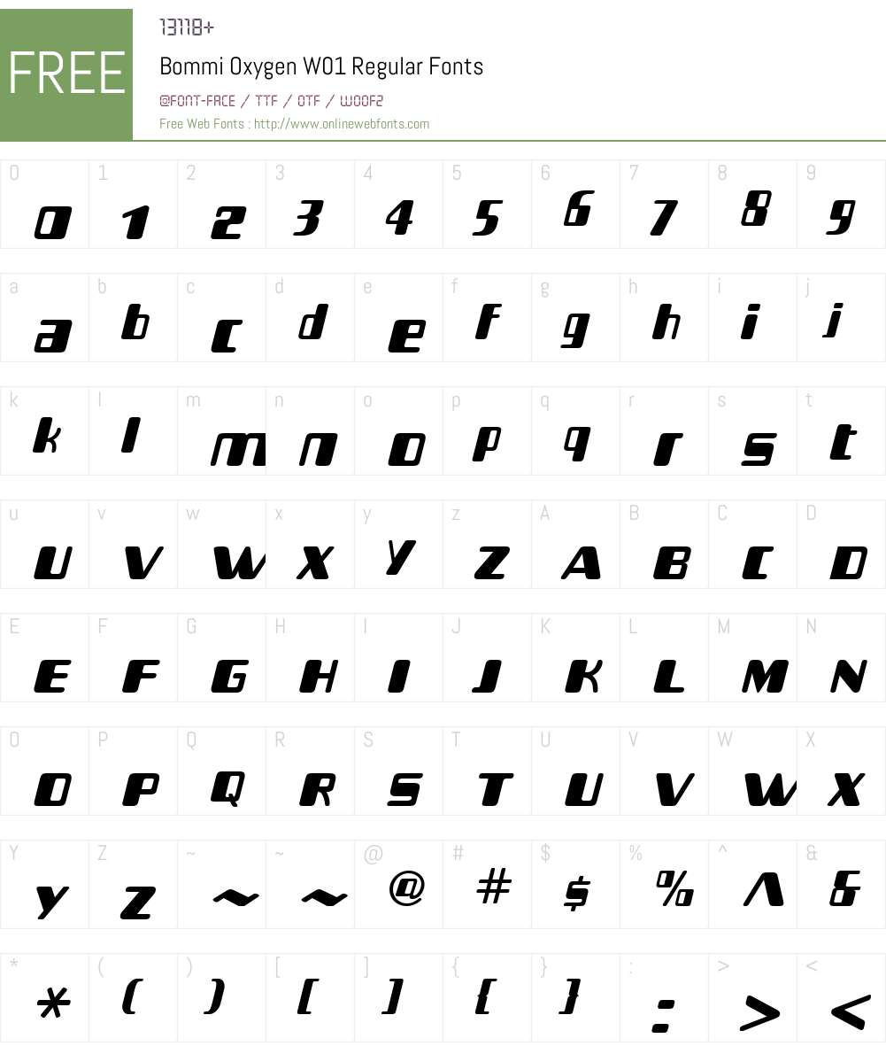 BommiOxygenW01-Regular Font Screenshots