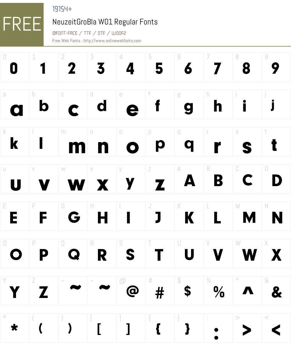 NeuzeitGroBlaW01-Regular Font Screenshots