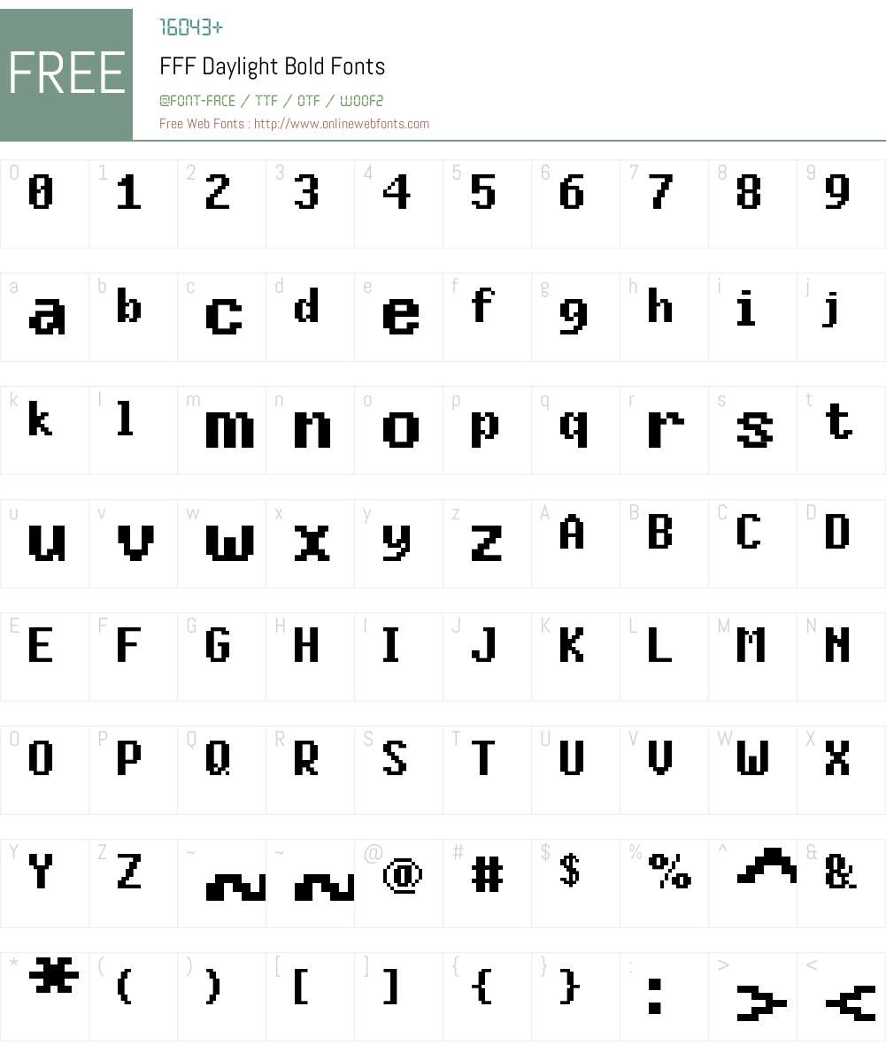 FFF Daylight Bold Font Screenshots