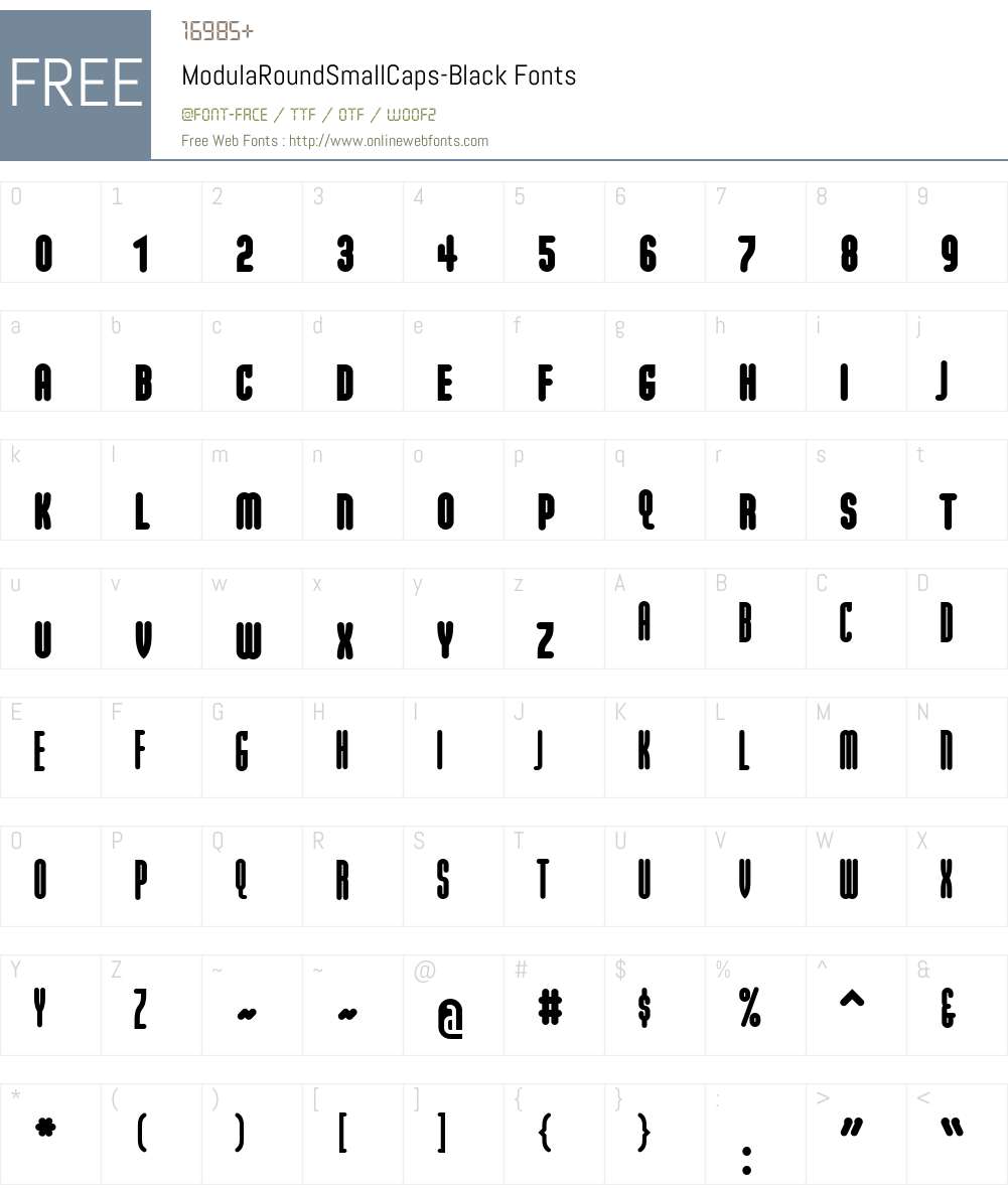 ModulaRoundSmallCaps-Black Font Screenshots