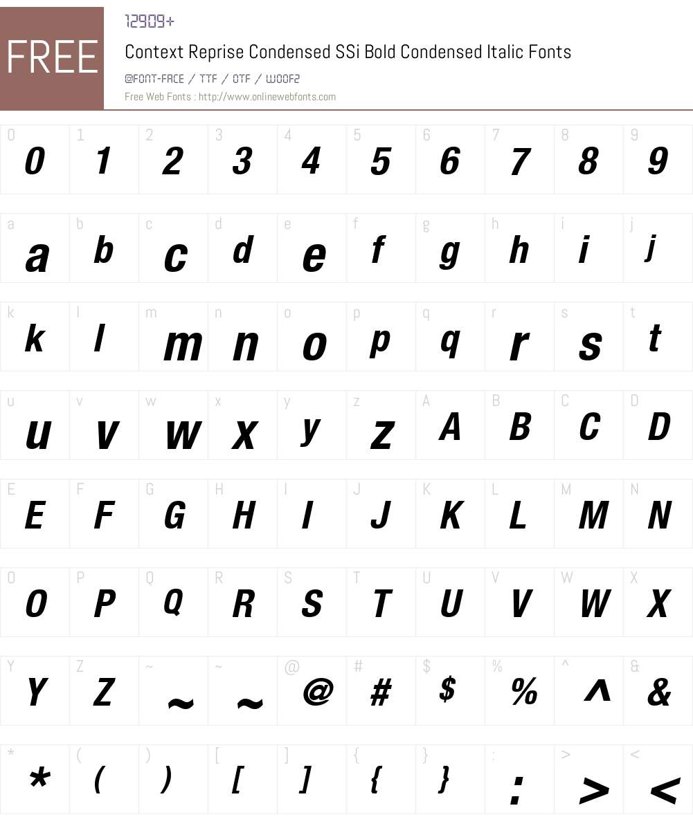 Context Reprise Condensed SSi Font Screenshots