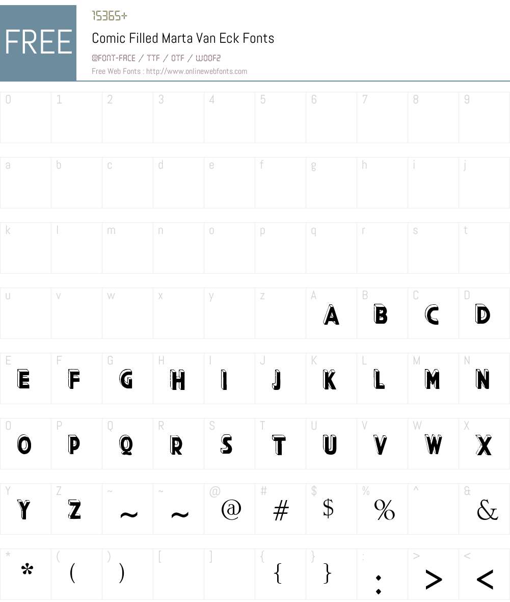 Comic Filled Marta Van Eck Font Screenshots