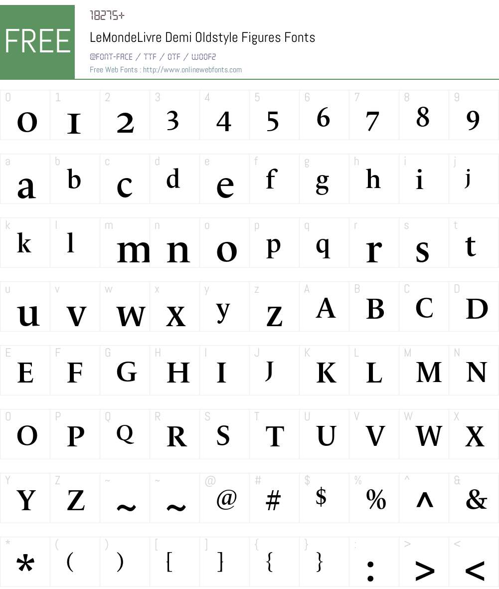 LeMondeLivre Font Screenshots