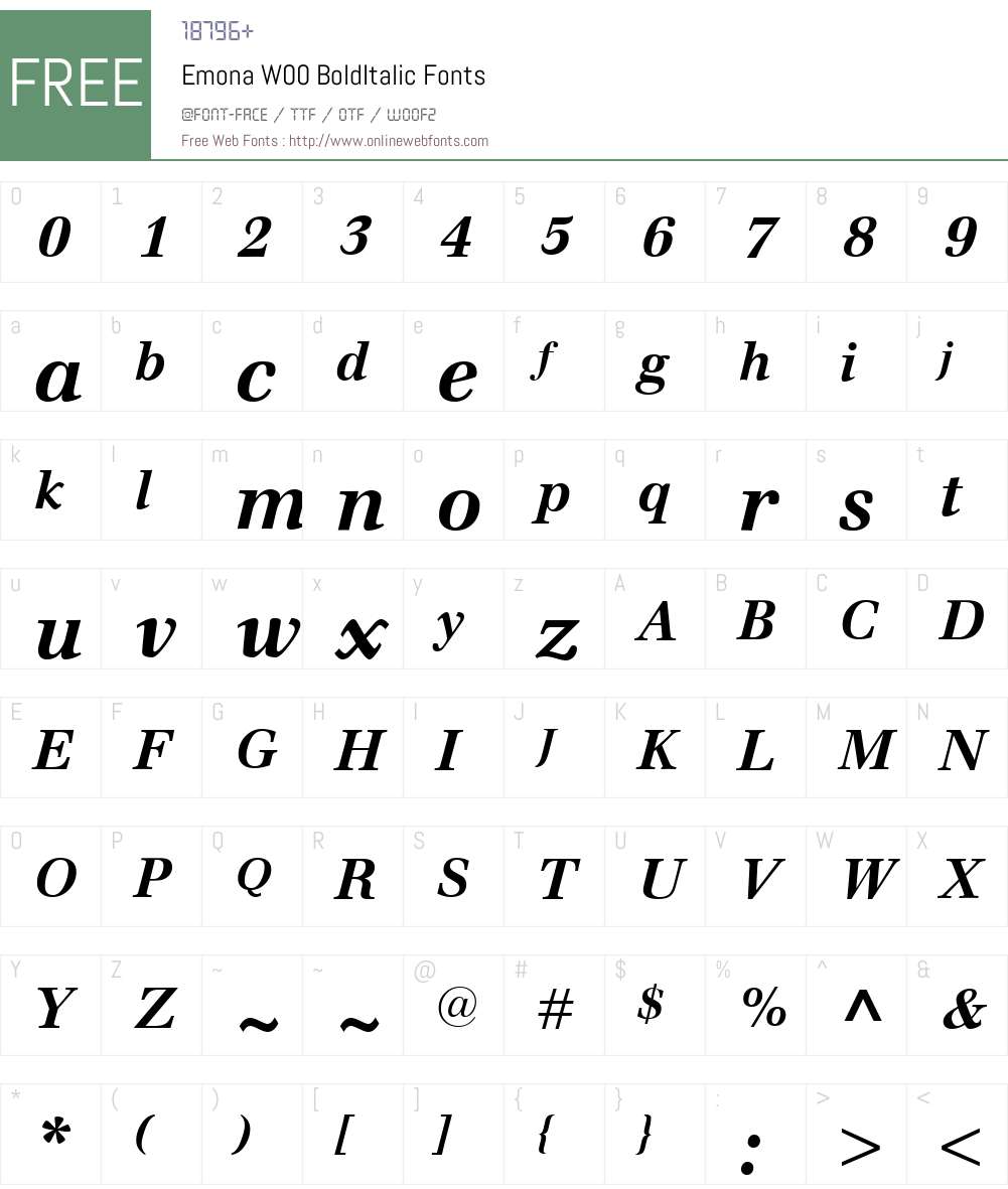 EmonaW00-BoldItalic Font Screenshots