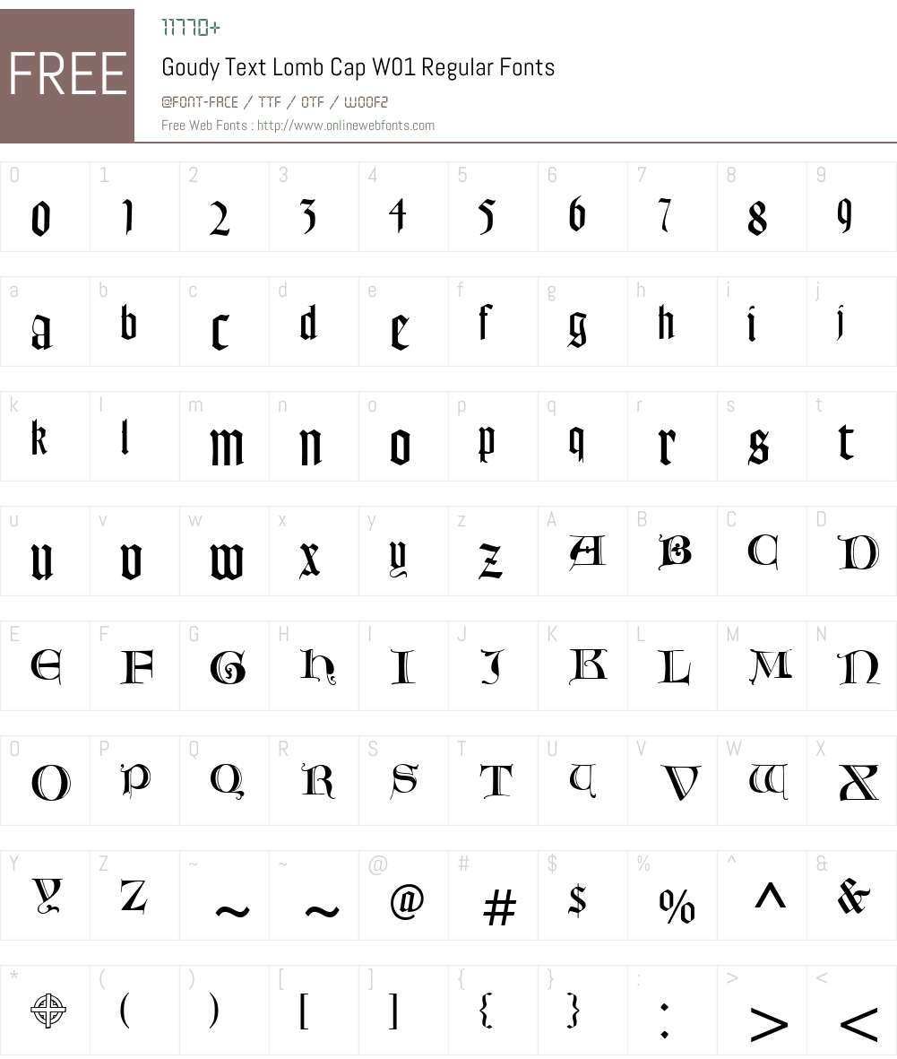 GoudyTextLombCapW01-Regular Font Screenshots