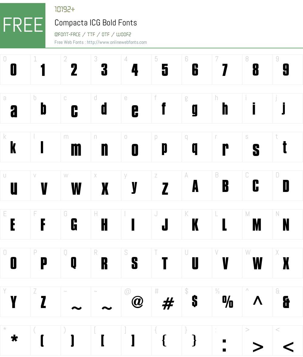 Compacta ICG Font Screenshots